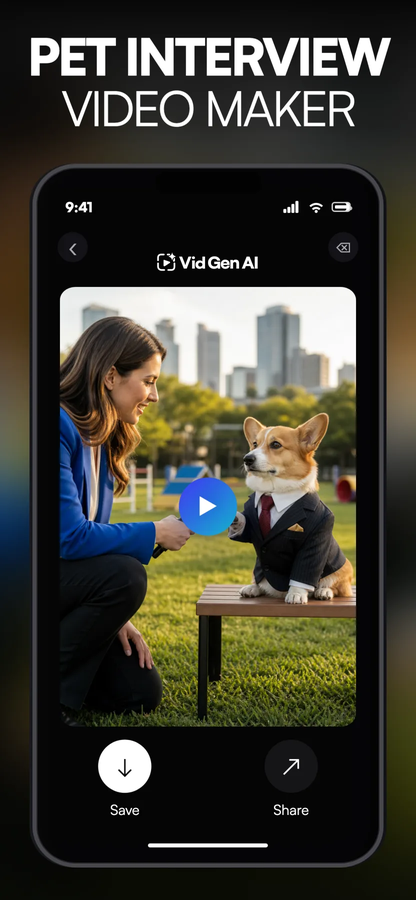Vid Gen AI pet interview video maker App Store preview